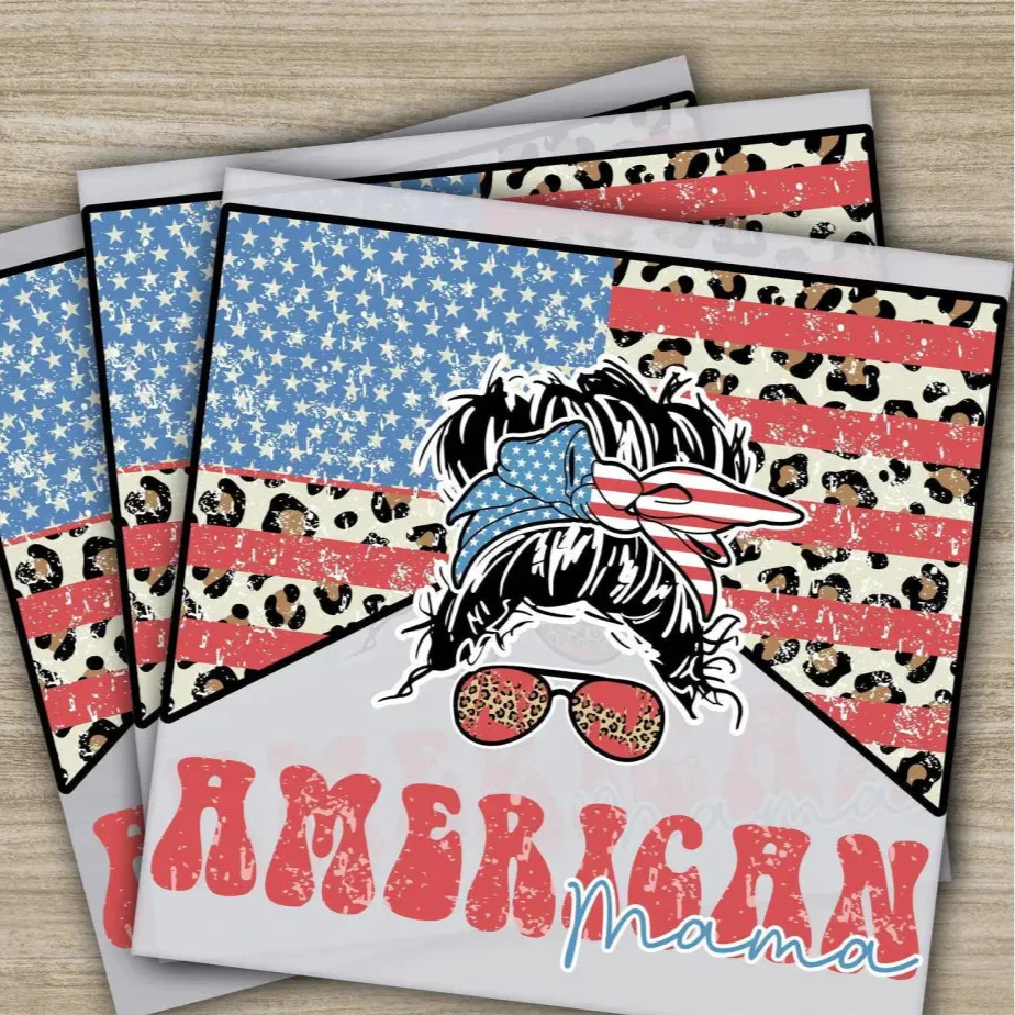 4TH Of July, America Mom, Fourth of July, Independence, Ready to Press, Personalized DTF Transfers, Heat Press DTF Transfers