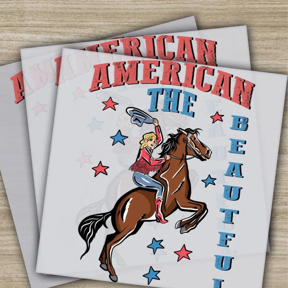4th of July, American The Beautiful, Fourth ofJuly, Ready to Press, Personalized DTF Transfers, Heat Press DTF Transfers