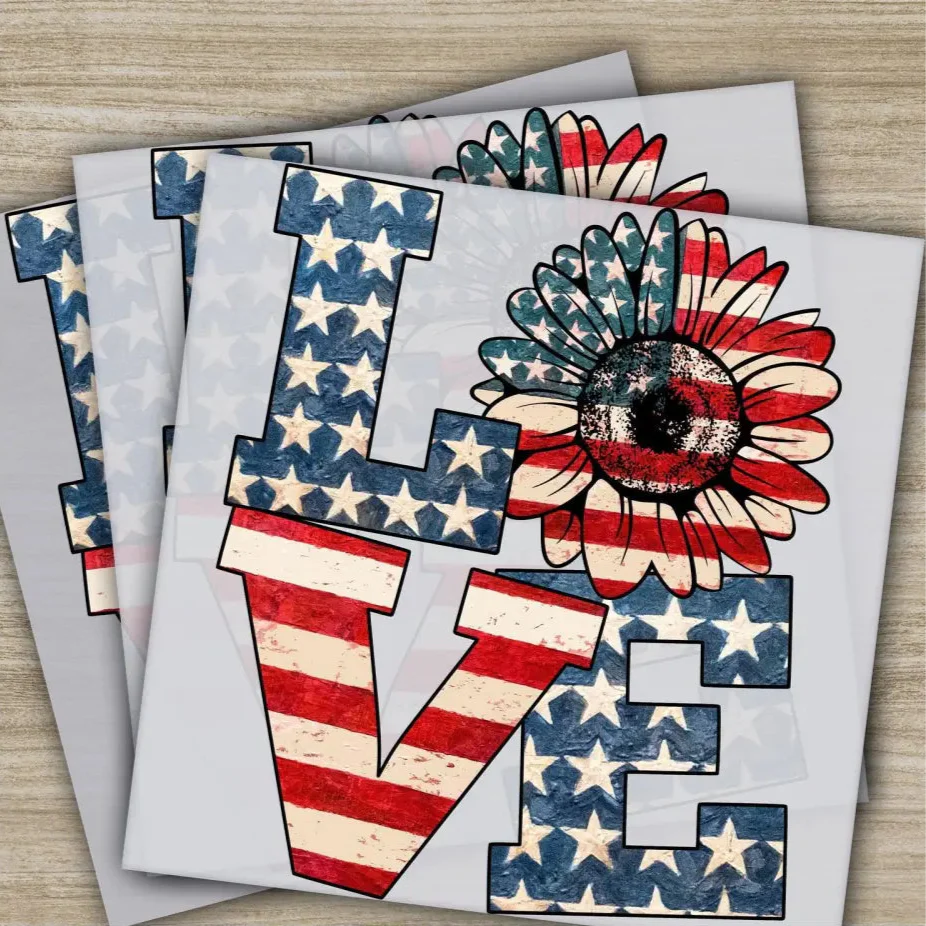 4TH Of July, Love America, Fourth of July, Independence, Ready to Press, Personalized DTF Transfers, Heat Press DTF Transfers
