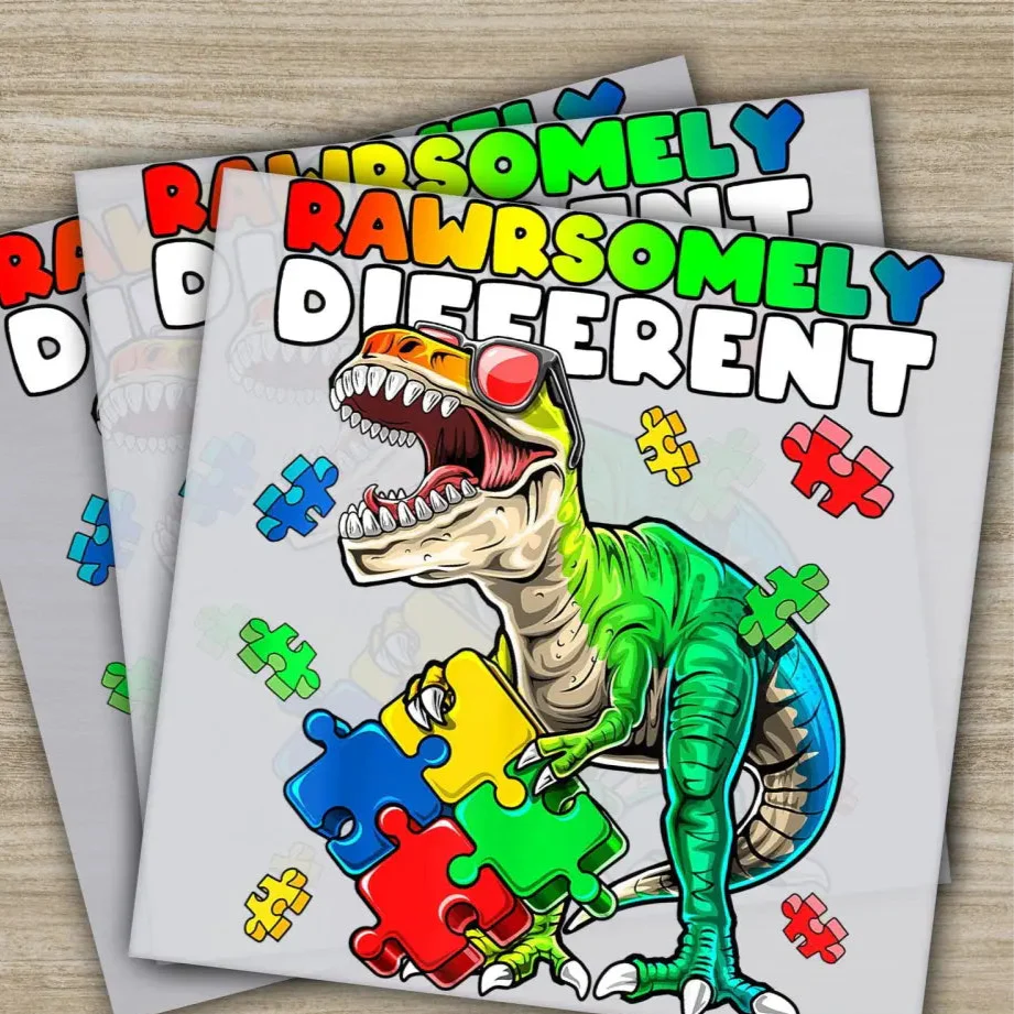 Autism Awareness, Inclusion, Ready to Press, Personalized DTF Transfers, Heat Press DTF Transfer