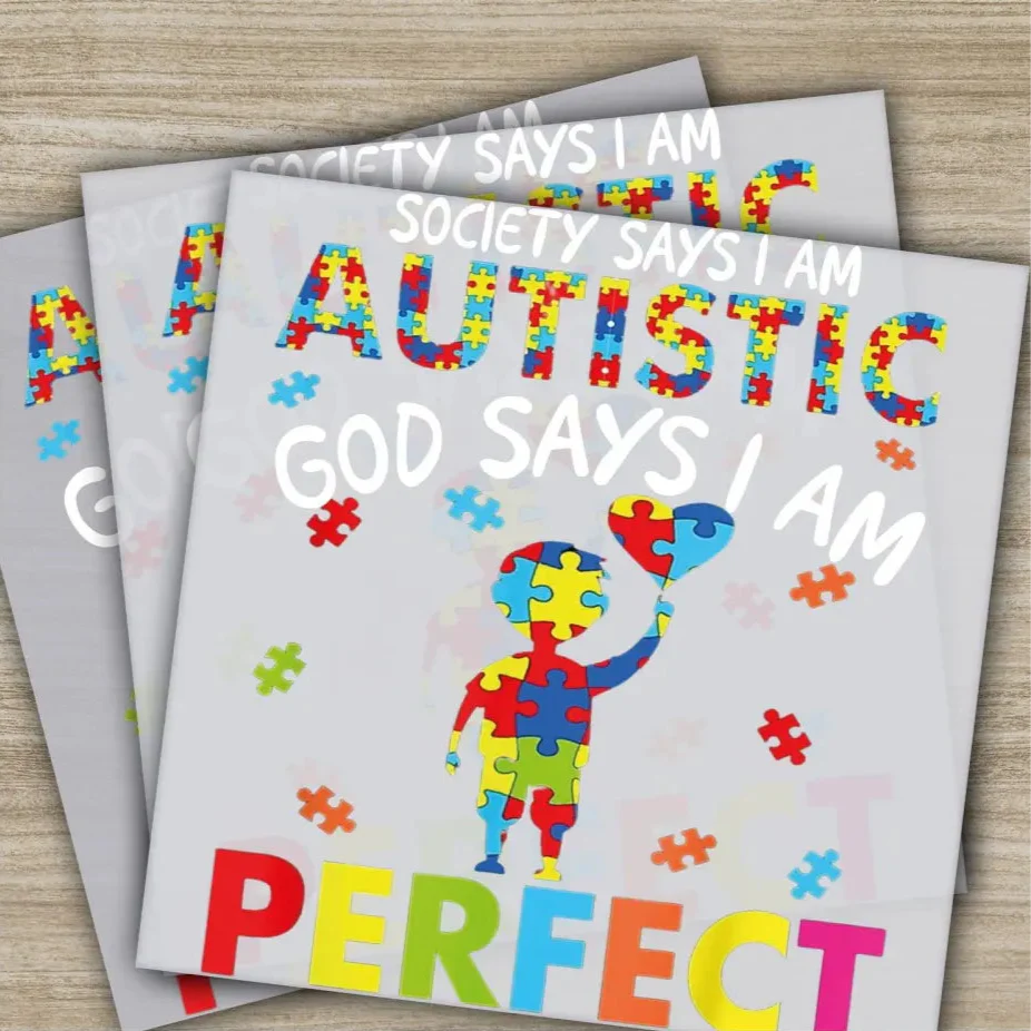Autism Awareness, Inclusion, Ready to Press, Personalized DTF Transfers, Heat Press DTF Transfer