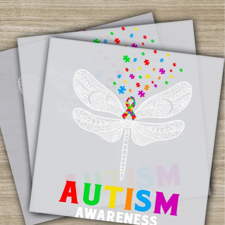 Autism Awareness, Inclusion, Ready to Press, Personalized DTF Transfers, Heat Press DTF Transfer