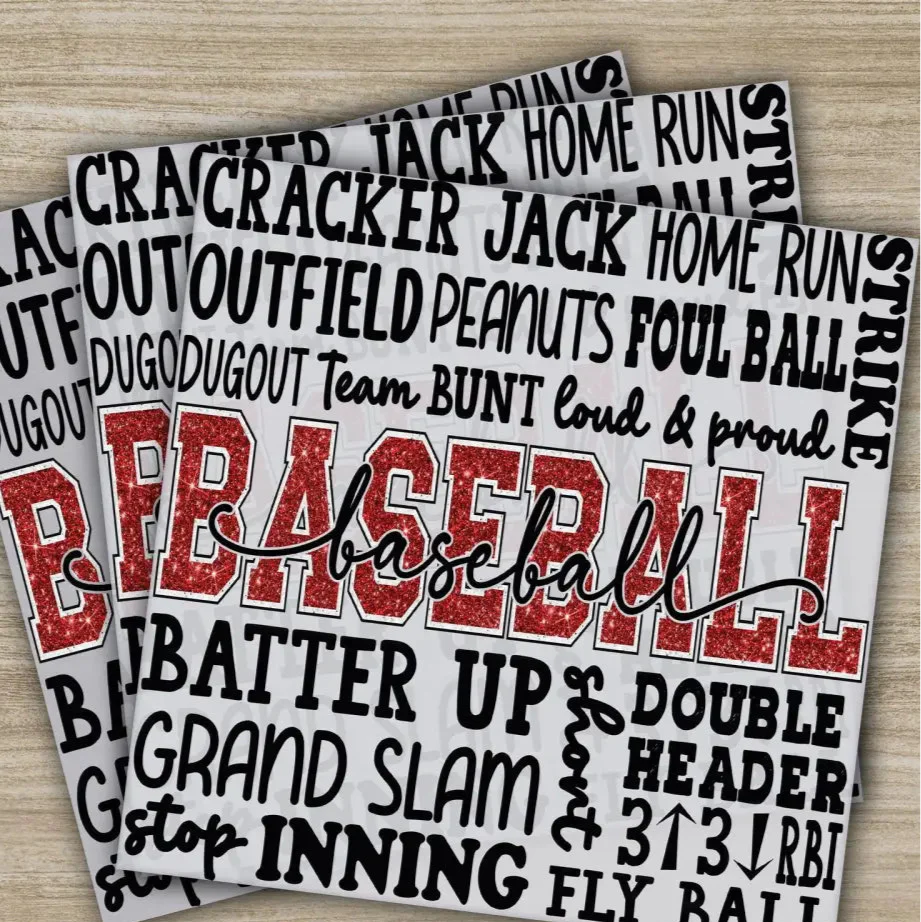 Baseball Mom, Baseball Gift, Baseball Season, Ready to Press, Personalized DTF Transfer, , High Quality, Heat Press DTF Transfer