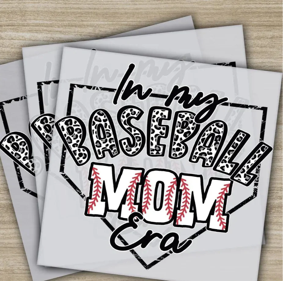 Baseball Mom, Baseball Gift, Baseball Season, Ready to Press, Personalized DTF Transfer, , High Quality, Heat Press DTF Transfer