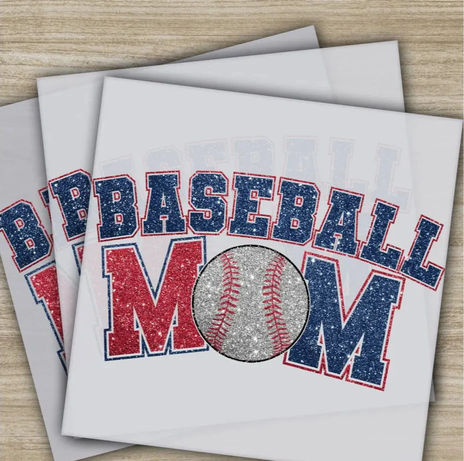 Baseball Mom, Baseball Gift, Baseball Season, Ready to Press, Personalized DTF Transfer, , High Quality, Heat Press DTF Transfer