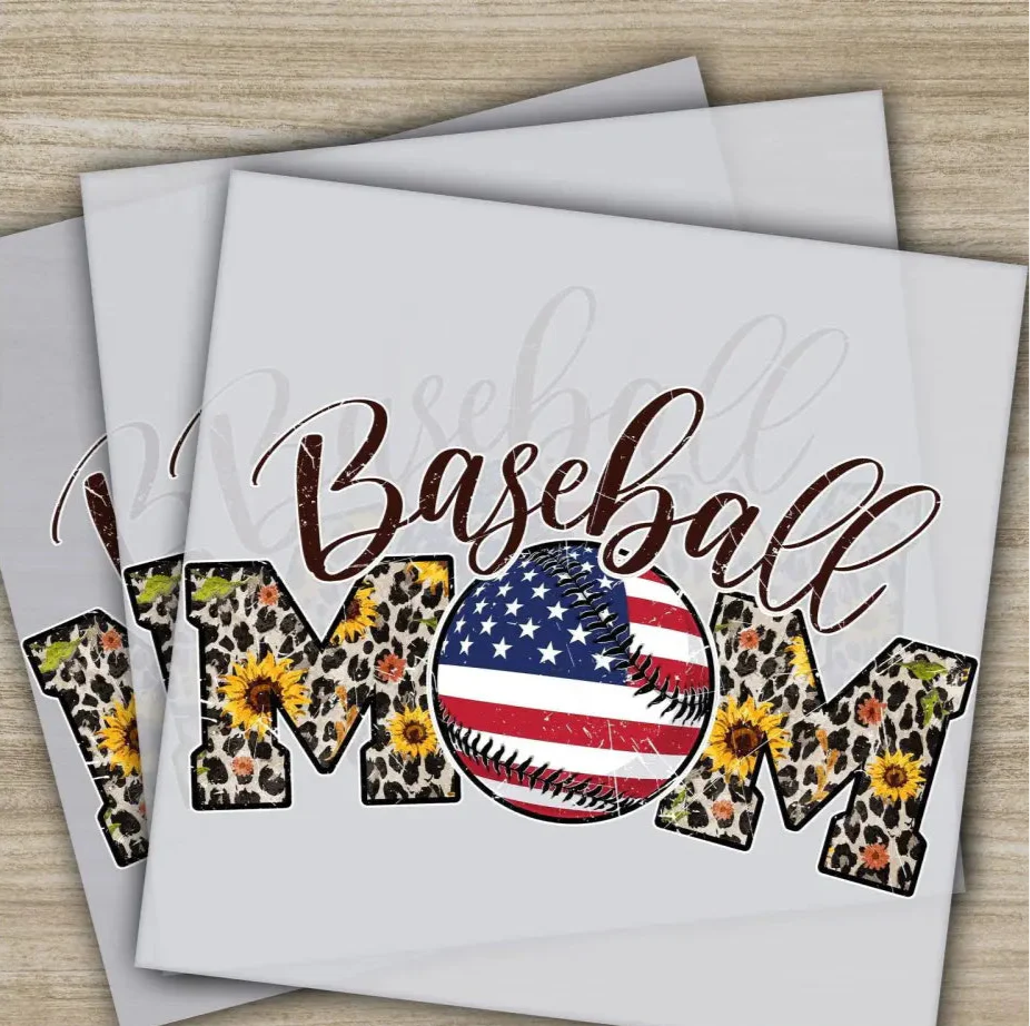 Baseball Mom, Baseball Gift, Baseball Season, Ready to Press, Personalized DTF Transfer, , High Quality, Heat Press DTF Transfer