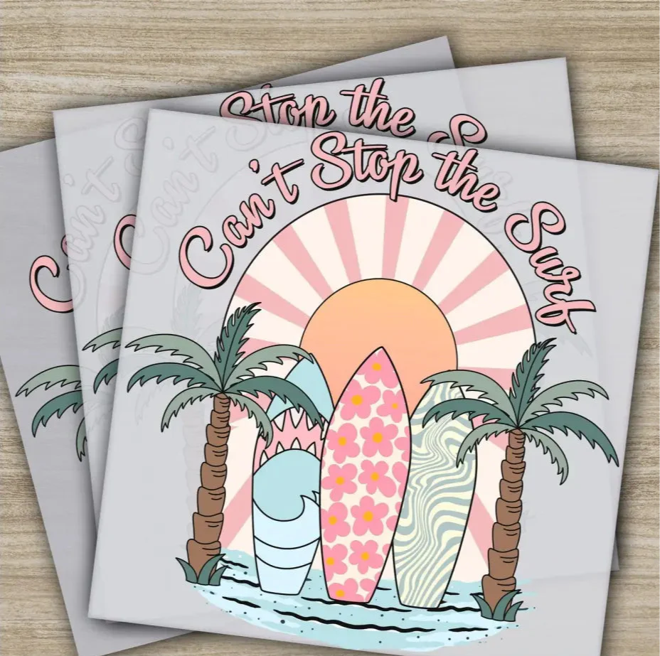 Beach Vibes, Hello Summer, Lets Go Surfing, Ready to Press, Personalized DTF Transfers, s, High Quality, Heat Press DTF Transfers
