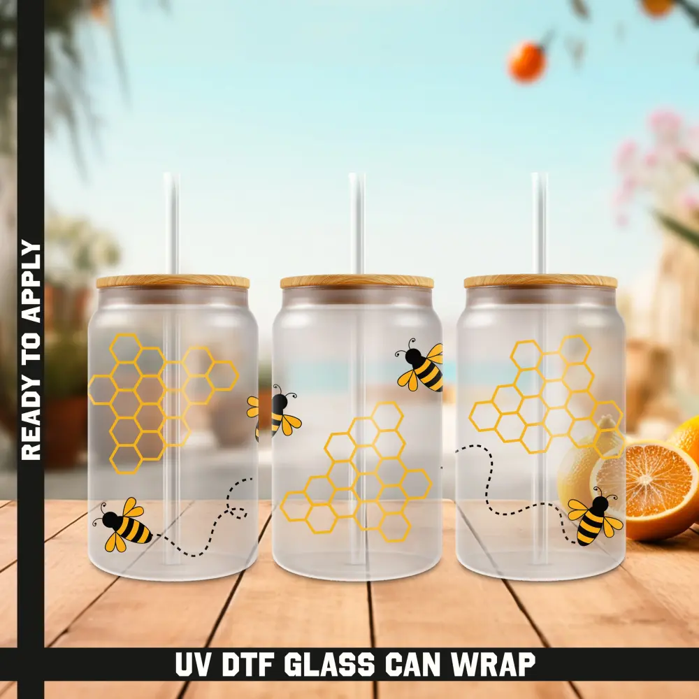 Bees Ready To Apply UV DTF, 16oz cup Wrap