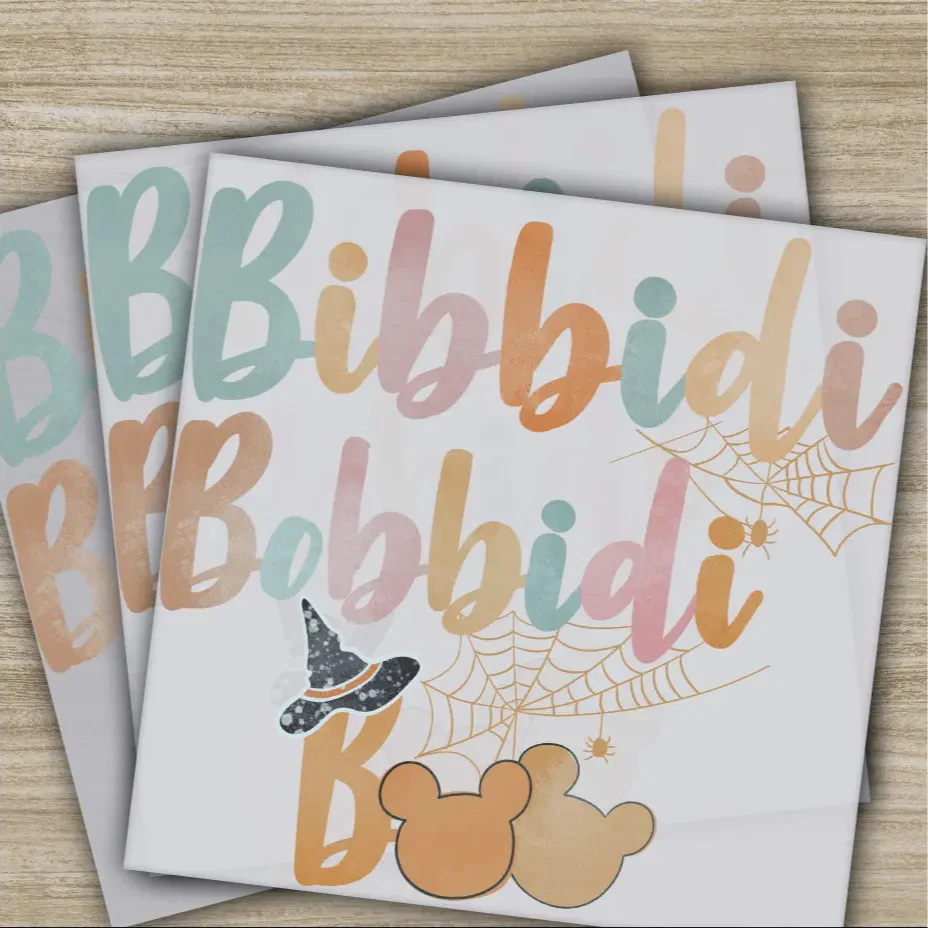 Bibbidi Bobbidi Boo, Halloween Transfers, Ready to Press, Personalized DTF Transfers, For Family Gifts, Heat Press DTF Transfers