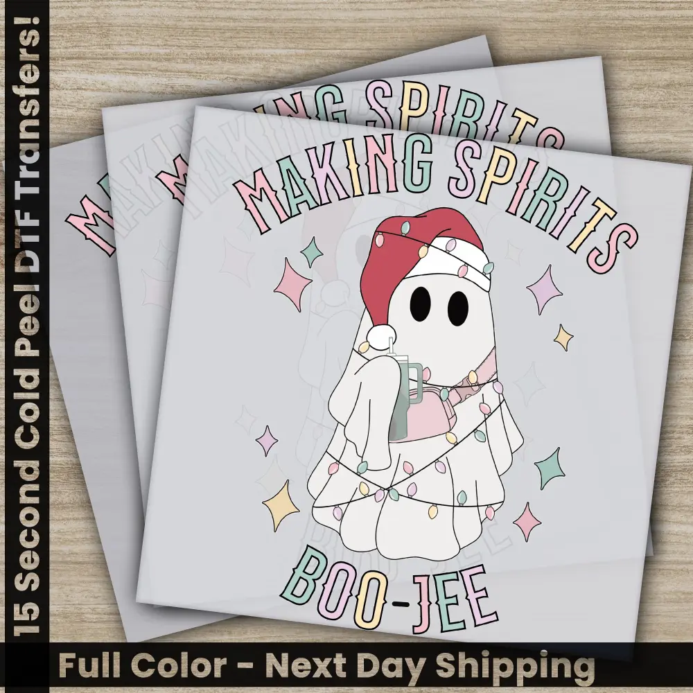 Boo Jee Christmas DTF Transfers, Ready to Press, Personalized Gifts, Direct to Film, Sublimation Screen Prints, Fast Shipping