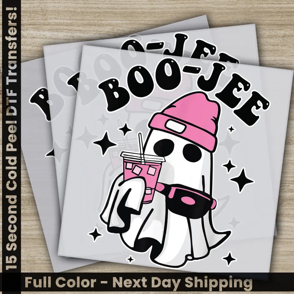 Boo Jee, Halloween Transfers, Ready to Press, Personalized DTF Transfers, For Family Gifts, Heat Press DTF Transfers