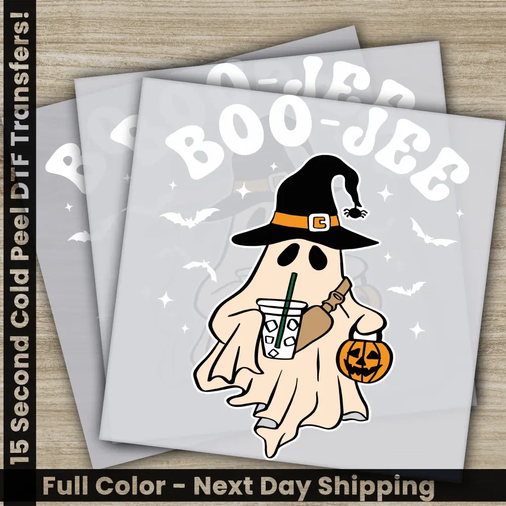 Boo Jee, Halloween Transfers, Ready to Press, Personalized DTF Transfers, For Family Gifts, Heat Press DTF Transfers