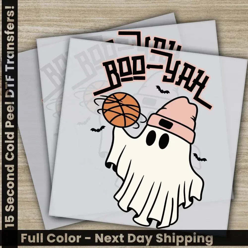 Boo Yah, Halloween Transfers, Ready to Press, Personalized DTF Transfers, For Family Gifts, Heat Press DTF Transfers