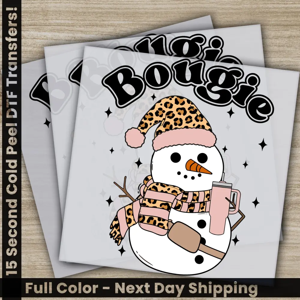 Bougie, Snowman, Christmas DTF Transfers, Ready to Press, Direct to Film, Sublimation Screen Prints, Fast Shipping, Personalized Designs