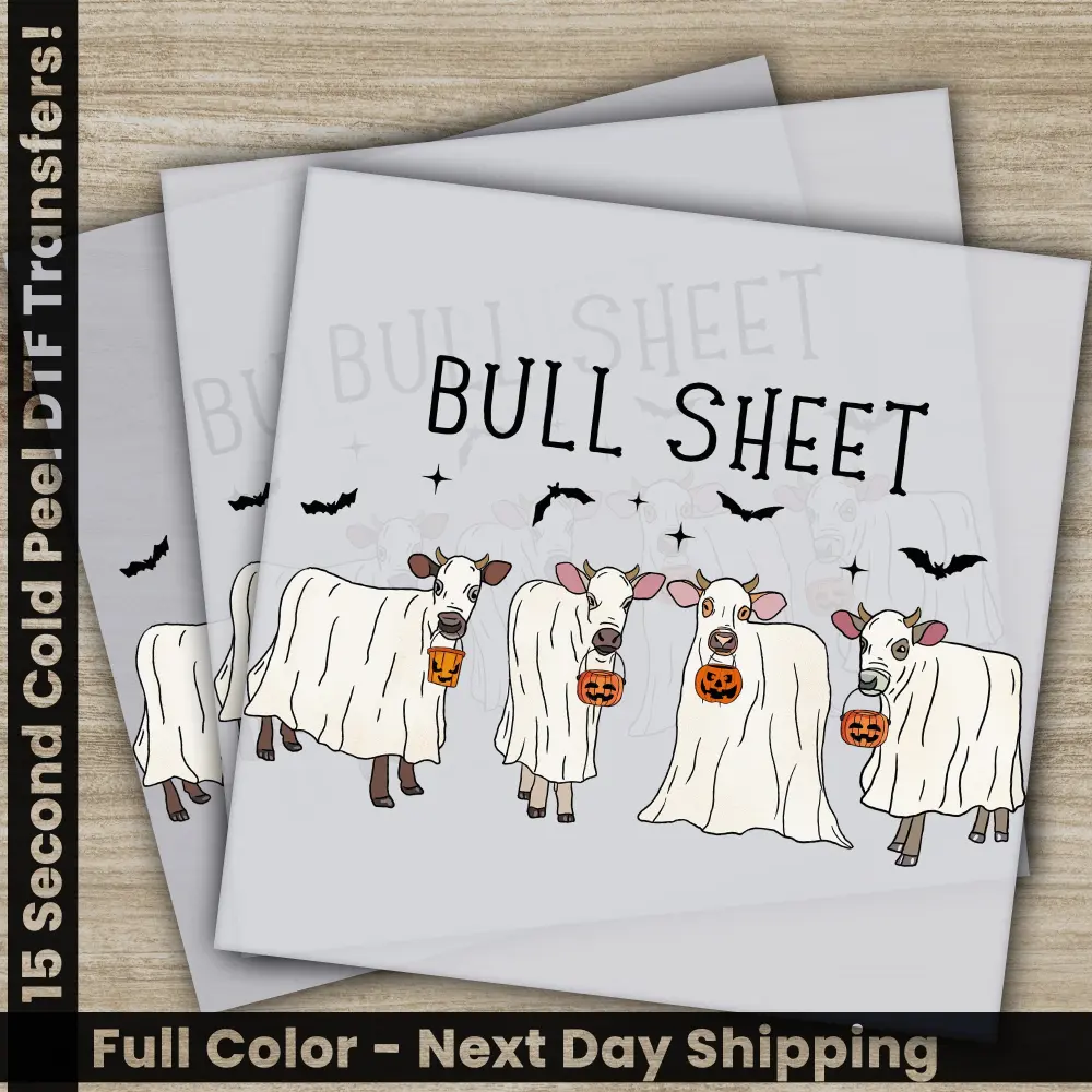 Bull Sheet, Halloween Transfers, Ready to Press, Personalized DTF Transfers, For Family Gifts, Heat Press DTF Transfers