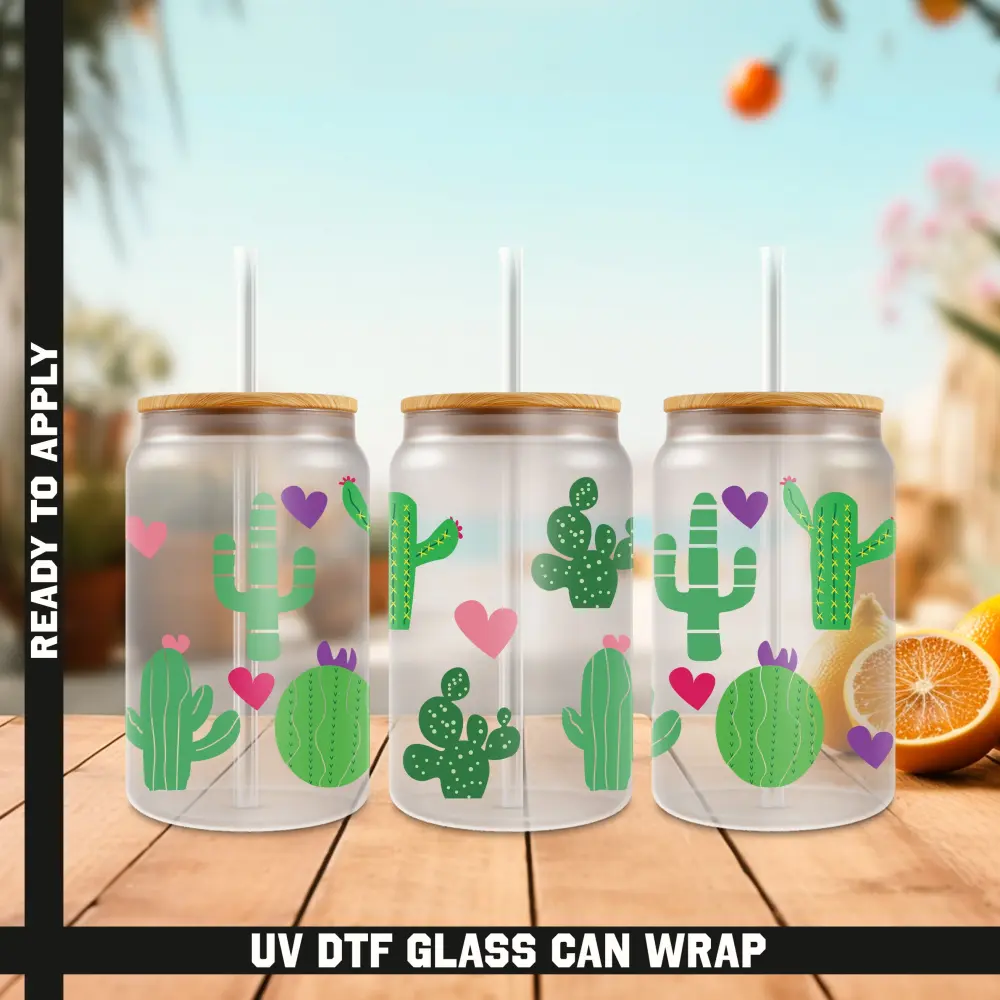 Cactus Ready To Apply UV DTF, 16oz cup Wrap