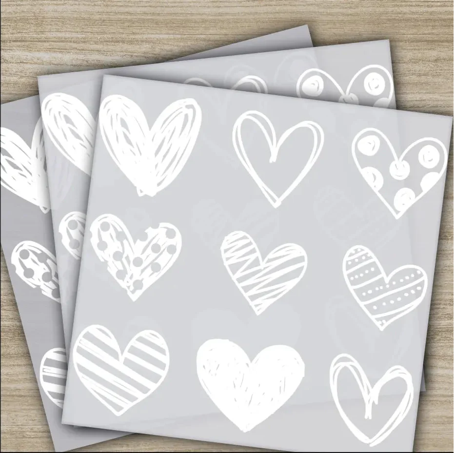 Charcoal Hearts, Valentine's Day Transfer, Ready to Press, Personalized DTF Transfer, Valentines Gift, High Quality, Heat Press DTF Transfer