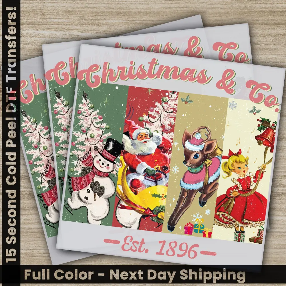 Christmas and Co, DTF Transfers, Ready to Press, Personalized Gifts, Direct to Film, Sublimation Screen Prints, Fast Shipping