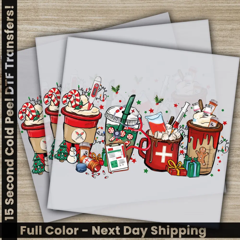 Christmas DTF Transfers, Ready to Press, Personalized Gifts, Direct to Film, Sublimation Screen Prints, Fast Shipping