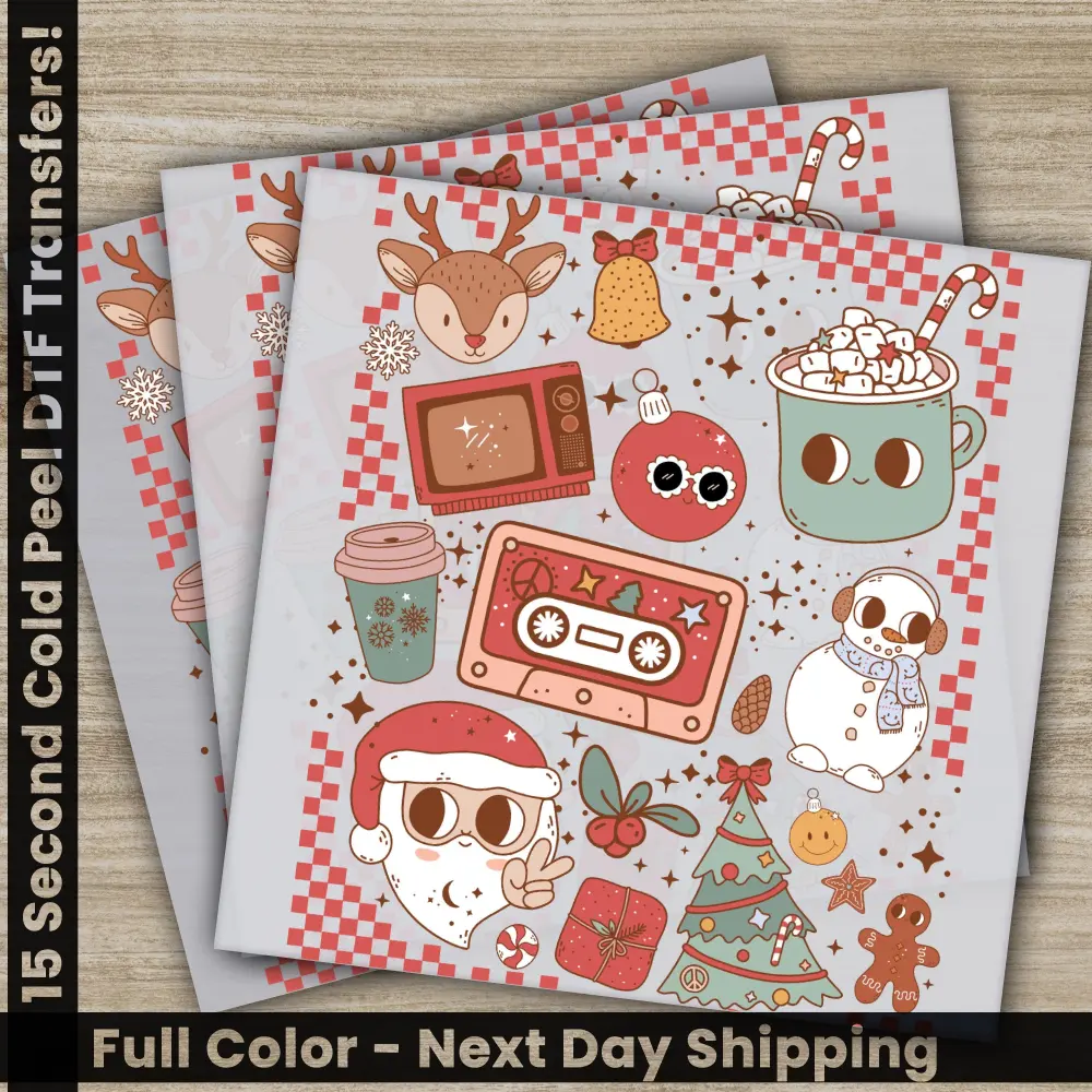 Christmas DTF Transfers, Ready to Press, Personalized Gifts, Direct to Film, Sublimation Screen Prints, Fast Shipping