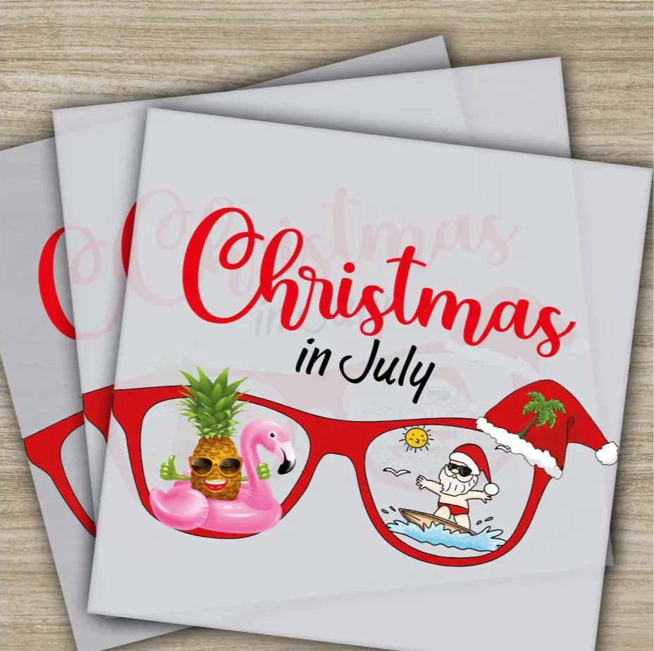 Christmas in July, Fourth of July, Independence, Ready to Press, Personalized DTF Transfers, Heat Press DTF Transfers