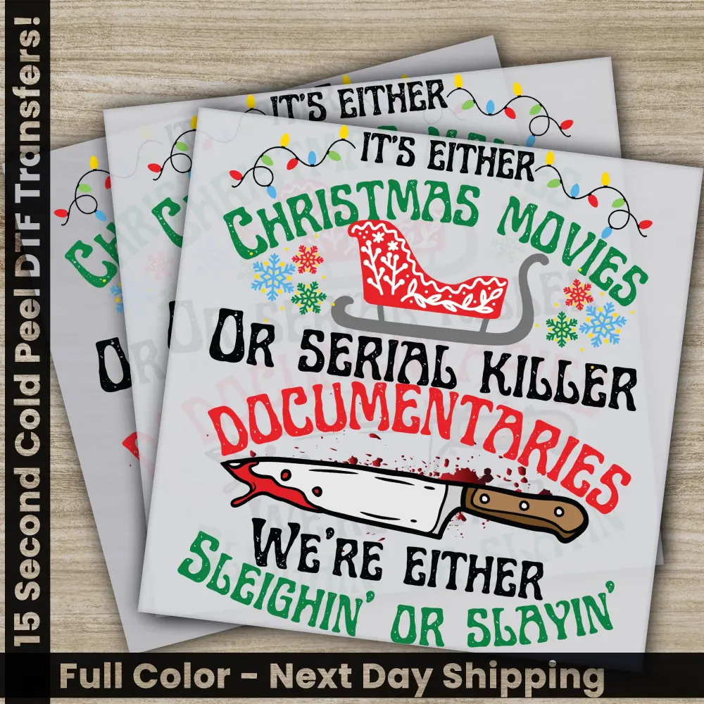 Christmas Movies, Xmas DTF Transfers, Ready to Press, Personalized Gifts, Direct to Film, Sublimation Screen Prints, Fast Shipping