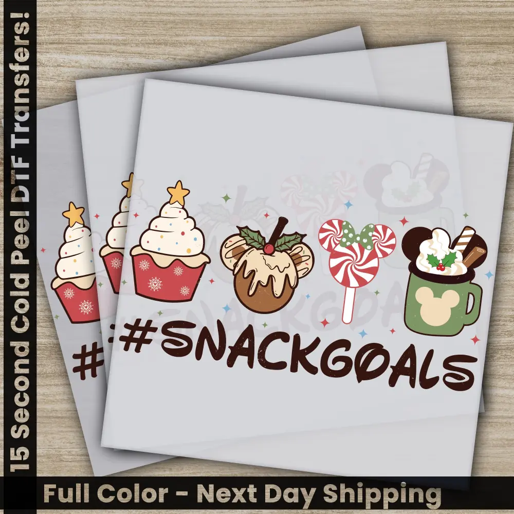 Christmas, Snackgoals, DTF Transfers, Ready to Press, Personalized Gifts, Direct to Film, Sublimation Screen Prints, Fast Shipping