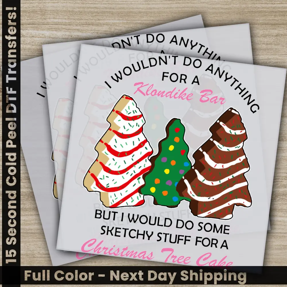 Christmas Tree DTF Transfers, Ready to Press, Personalized Gifts, Direct to Film, Sublimation Screen Prints, Fast Shipping