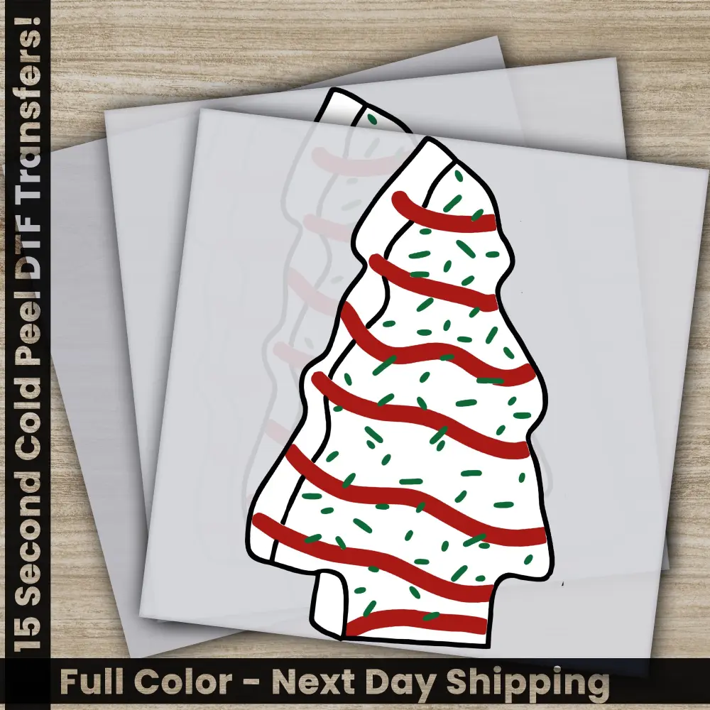 Christmas Tree DTF Transfers, Ready to Press, Personalized Gifts, Direct to Film, Sublimation Screen Prints, Fast Shipping