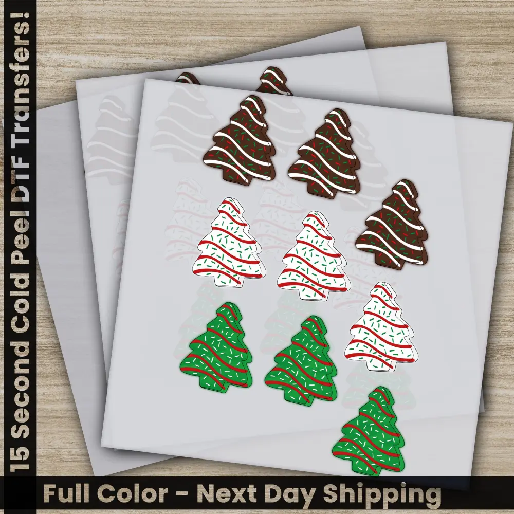 Christmas Tree DTF Transfers, Ready to Press, Personalized Gifts, Direct to Film, Sublimation Screen Prints, Fast Shipping