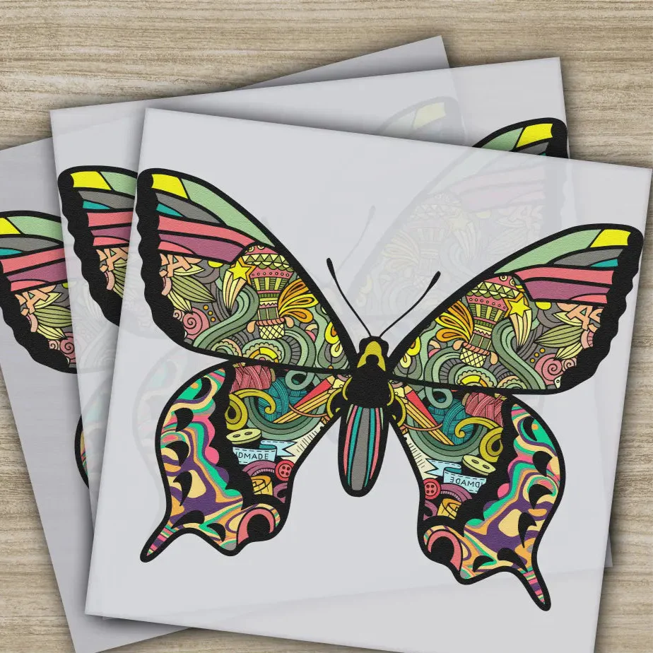 Colorful Butterfly, Ready to Press, Personalized DTF Transfers, Heat Press DTF Transfer