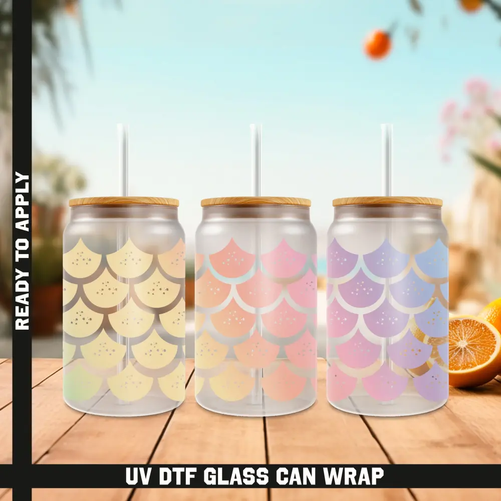 Colorful Design Ready To Apply UV DTF, 16oz cup Wrap