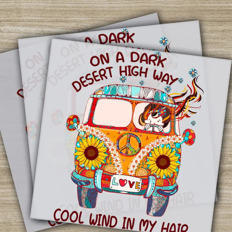 Colorful Flowers, Love, Peace, Hippie Soul, Ready to Press, Personalized DTF Transfers, Heat Press DTF Transfer