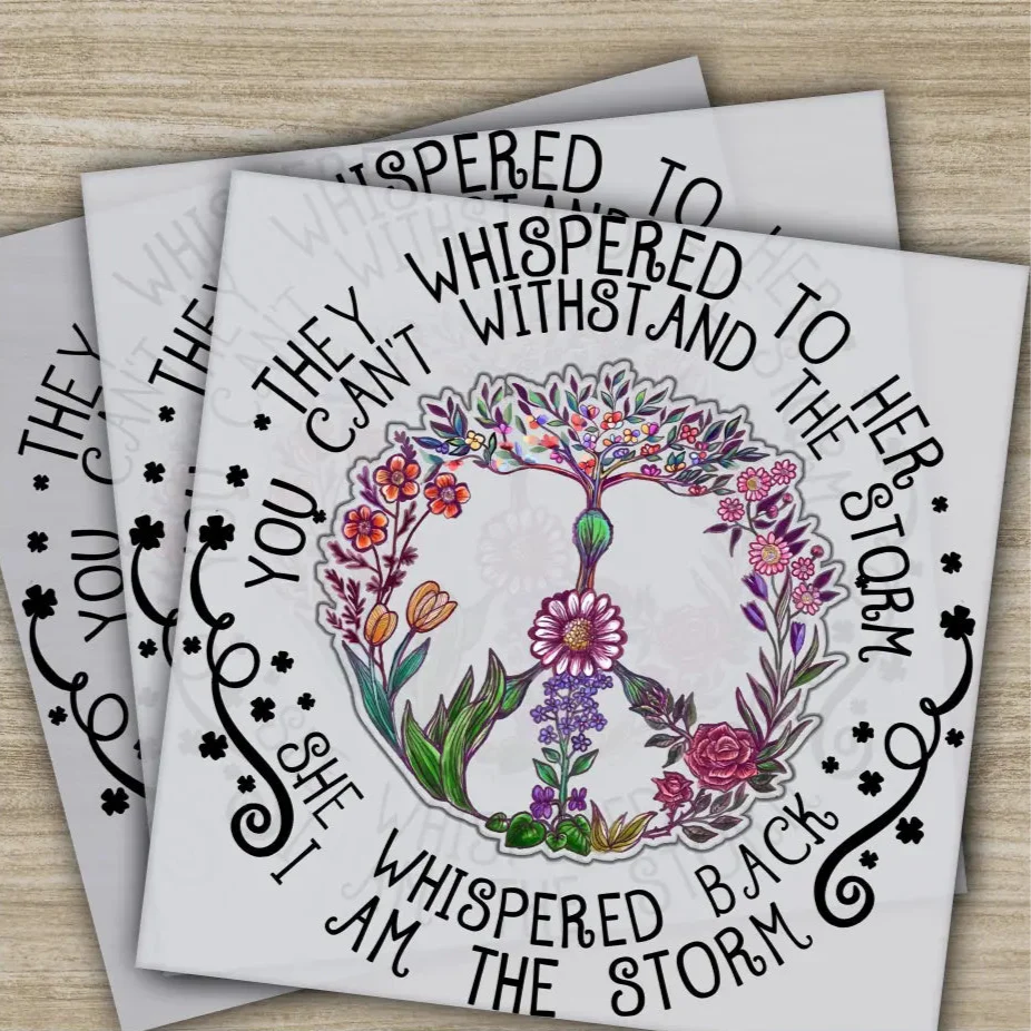 Colorful Flowers, Love, Peace, Hippie Soul, Ready to Press, Personalized DTF Transfers, Heat Press DTF Transfer