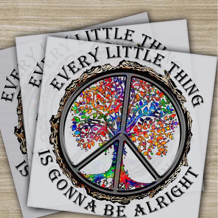 Colorful Flowers, Love, Peace, Hippie Soul, Ready to Press, Personalized DTF Transfers, Heat Press DTF Transfer