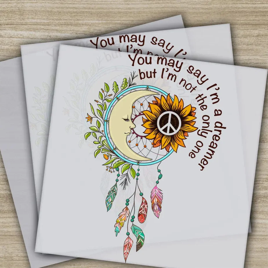 Colorful Flowers, Love, Peace, Hippie Soul, Ready to Press, Personalized DTF Transfers, Heat Press DTF Transfer