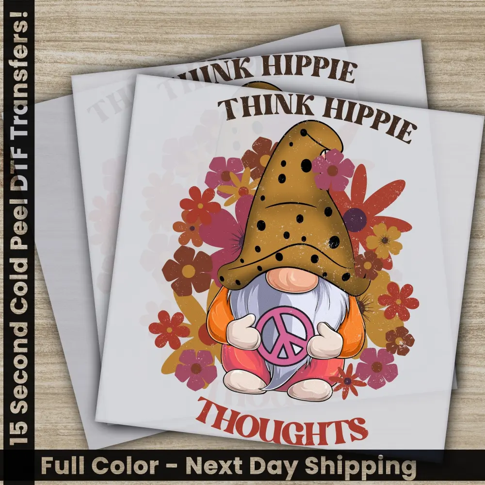 Colorful Flowers, Love, Peace, Hippie Soul, Ready to Press, Personalized DTF Transfers, Heat Press DTF Transfer