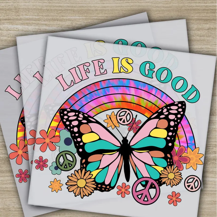 Colorful Flowers, Love, Peace, Hippie Soul, Ready to Press, Personalized DTF Transfers, Heat Press DTF Transfer