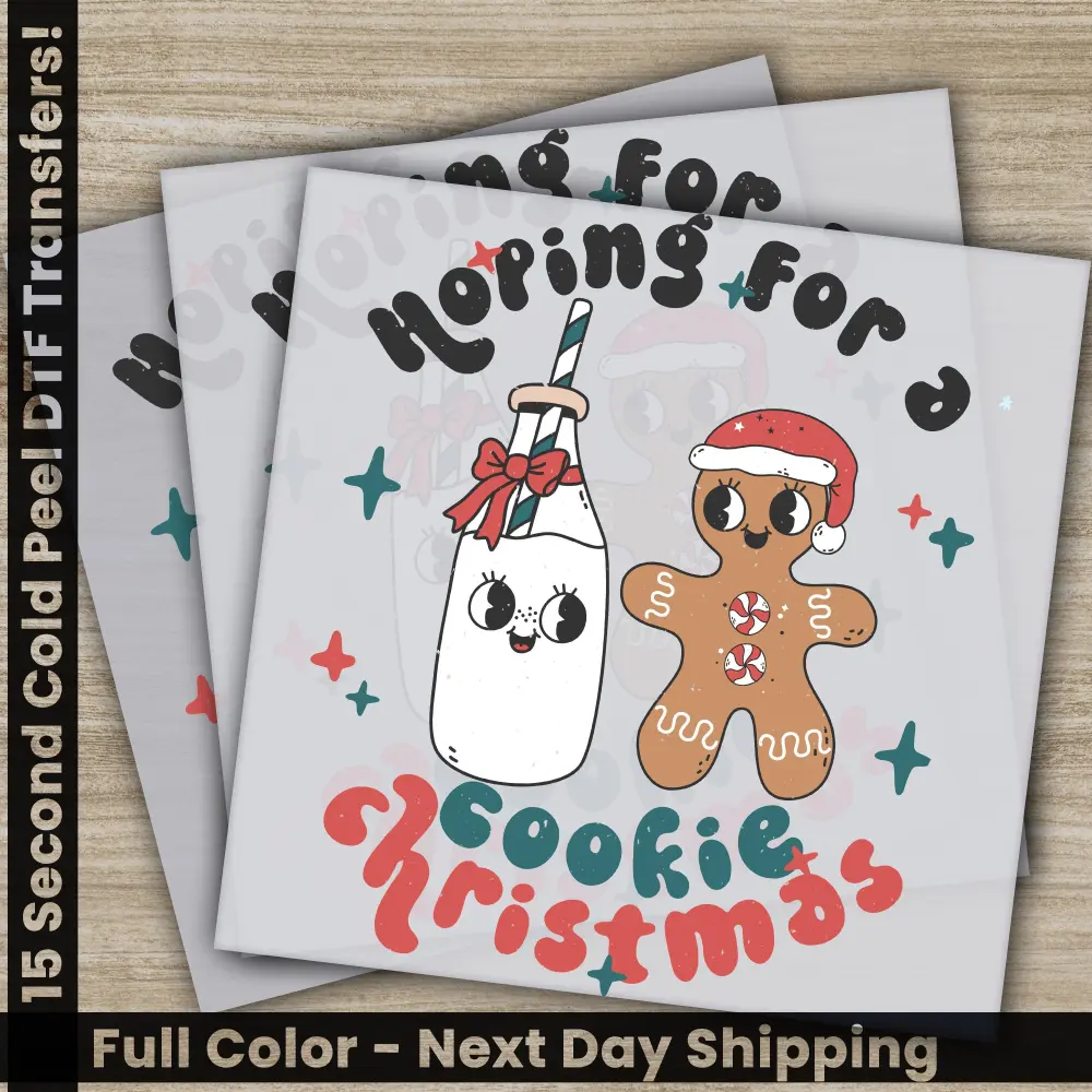 Cookie Christmas DTF Transfers, Ready to Press, Personalized Gifts, Direct to Film, Sublimation Screen Prints, Fast Shipping