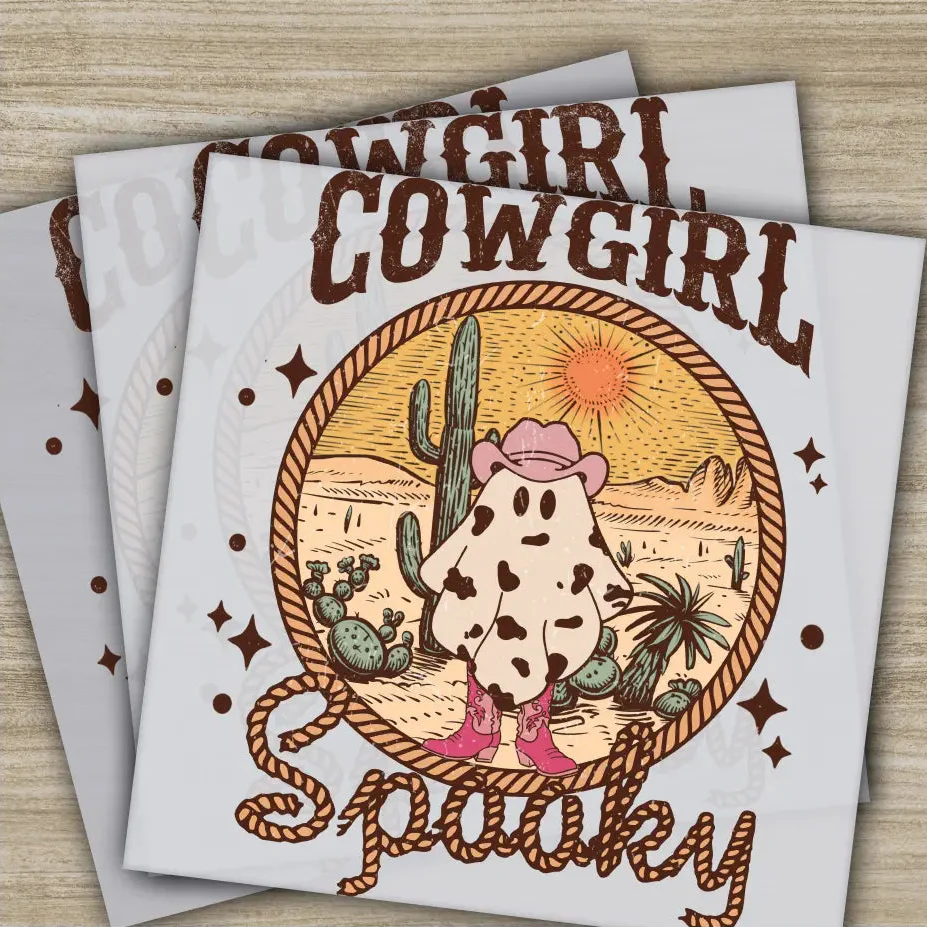 Cowgirl Spooky, Halloween Transfers, Ready to Press, Personalized DTF Transfers, For Family Gifts, Heat Press DTF Transfers