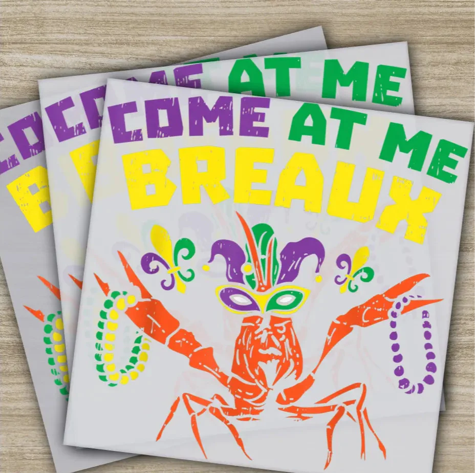 Crawfish Beads, Mardi Gras Transfers, Ready to Press, Personalized DTF Transfers, Mardi Gras Gifts, High Quality, Heat Press DTF Transfers