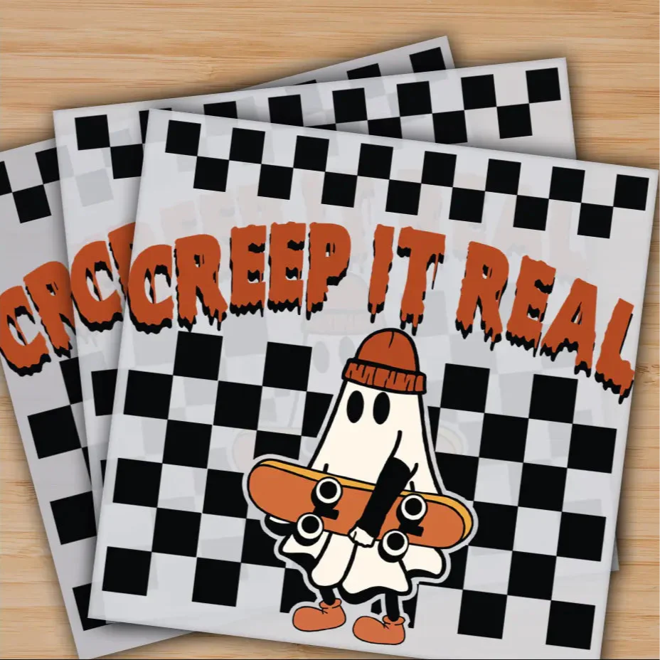 Creep It Real, Cute Ghost, Happy Halloween, Ready to Press, Personalized Gifts, Sublimation DTF Prints, Trendy DTF Prints, Ready for Press, High Quality, Fast Shipping