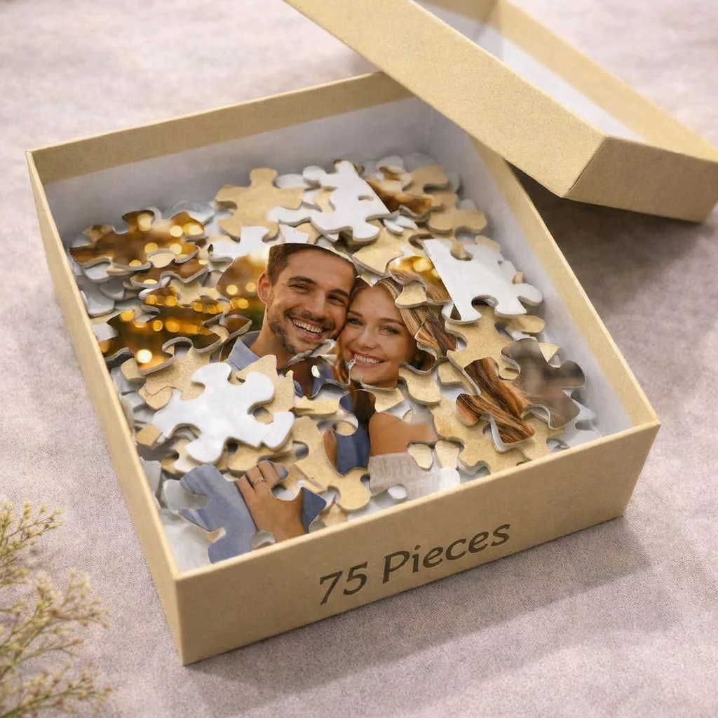 Custom Heart Photo Puzzle – 75 Piece Personalized Puzzle Gift - Image 2