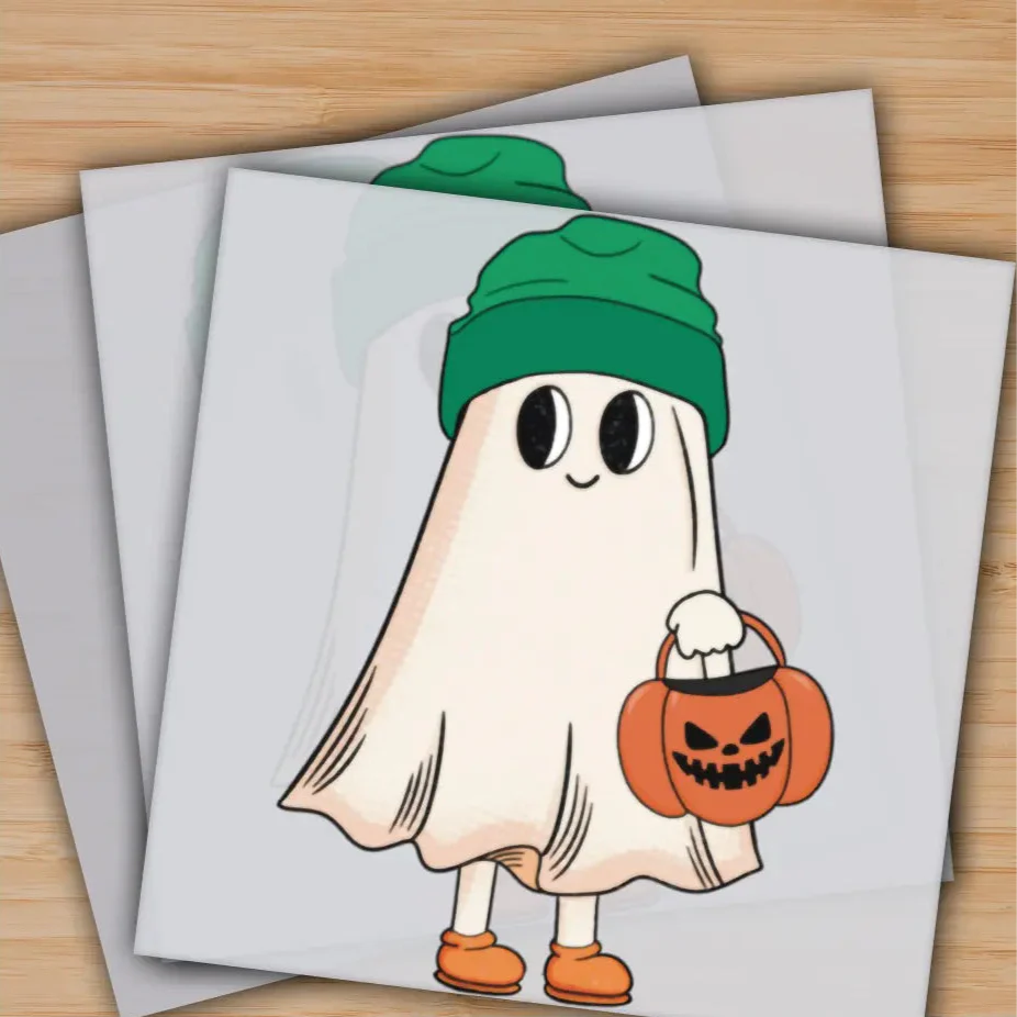 Cute ghost, Halloween Ghost Coffee ,Ready to Press, Personalized Gifts, Sublimation DTF Prints, Trendy DTF Prints, Ready for Press, High Quality, Fast Shipping