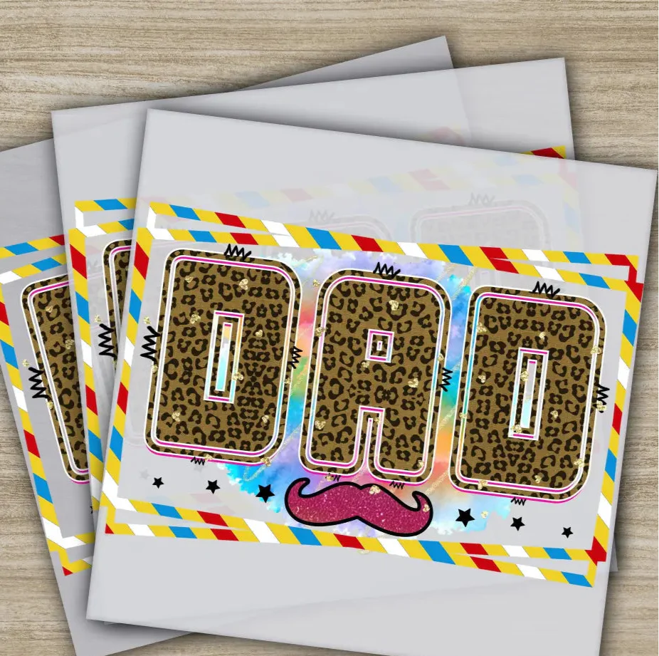 Dad, Fathers Day Transfers, Ready to Press, Personalized DTF Transfers, Father's Day Gifts, Heat Press DTF Transfers