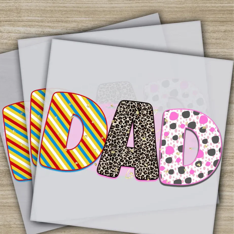 Dad, Fathers Day Transfers, Ready to Press, Personalized DTF Transfers, Father's Day Gifts, Heat Press DTF Transfers