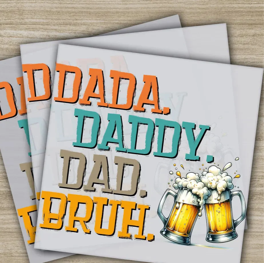 Dada, Daddy, Dad, Bruh, Fathers Day Transfers, Ready to Press, Personalized DTF Transfers, Father's Day Gifts, Heat Press DTF Transfers