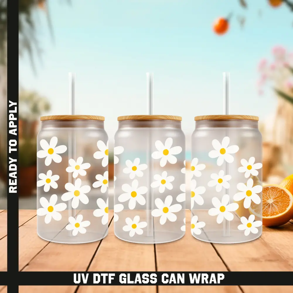 Daisy Ready To Apply UV DTF, 16oz cup Wrap