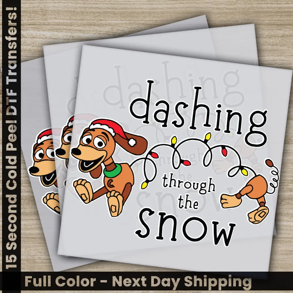 Dashing Snow, Christmas DTF Transfers, Ready to Press, Personalized Gifts, Direct to Film, Sublimation Screen Prints, Fast Shipping