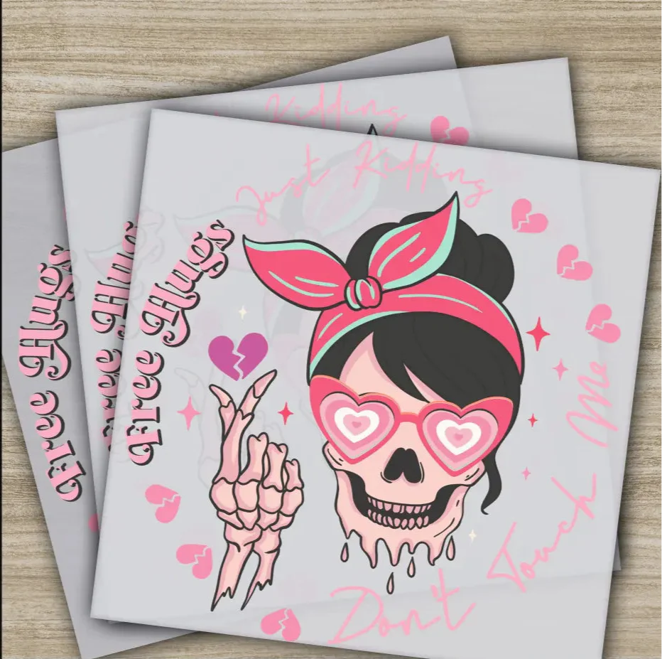 Don't Touch Me, Skull, Anti Valentine, Valentine's Day Transfers, Ready to Press, Valentines Gifts, High Quality, Heat Press DTF Transfers